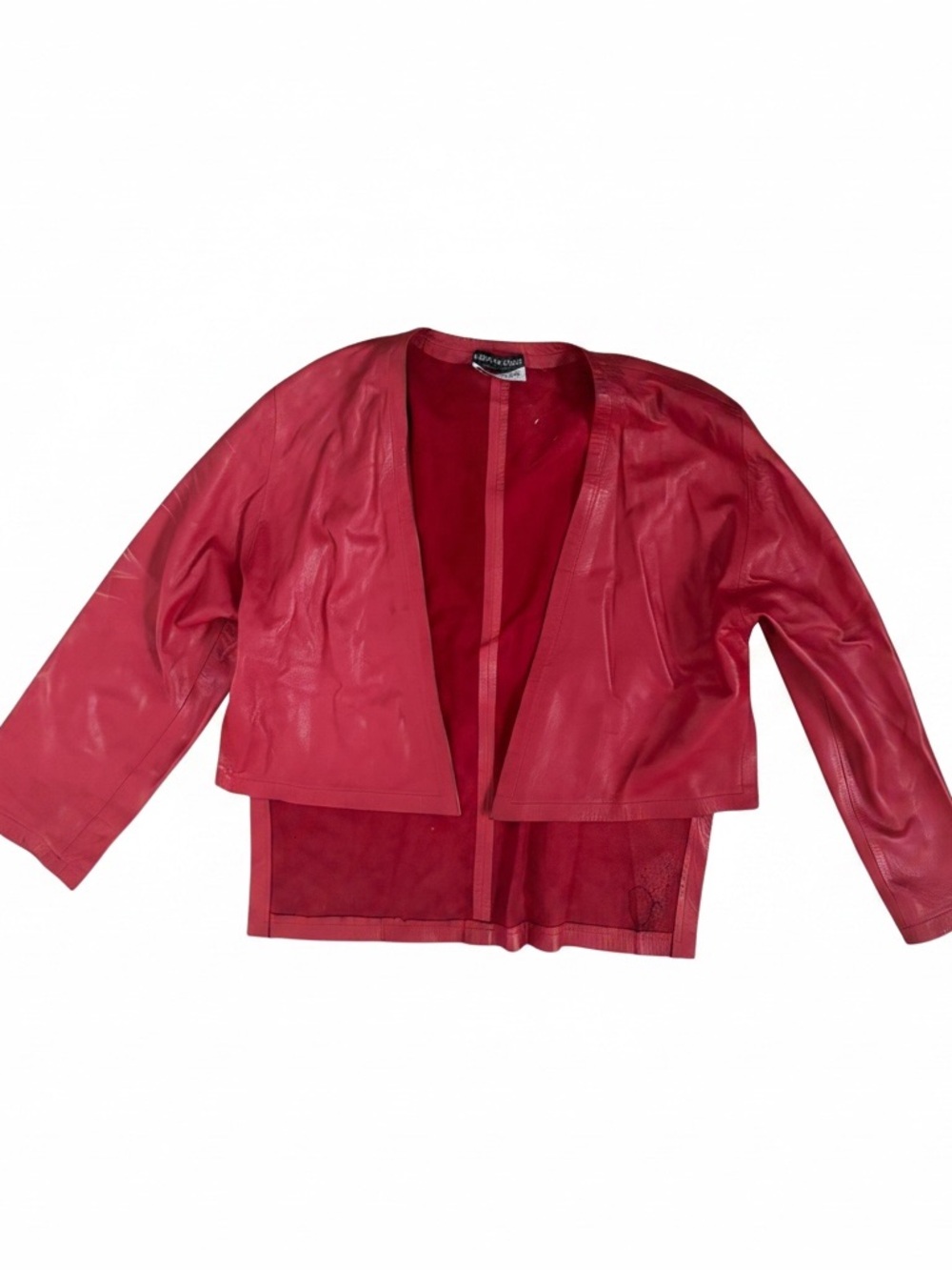 Mario Valentino Red Cropped Leather Jacket for Women